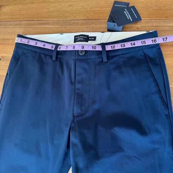 Club Monaco Connor Tech Pant Mens 31X32 Navy Blue Tapered Slim Pants Stretch - Picture 12 of 16